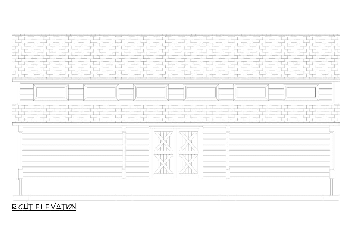 Plan 61539UT: Contemporary 4-Car Detached RV Garage - 1300 Sq Ft - Image #10 - Barndominium, Contemporary