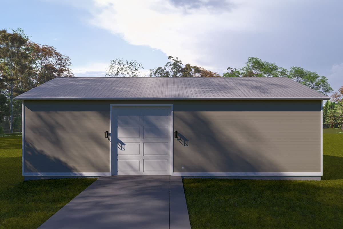 Plan 61541UT: RV-Friendly Traditional 3-Car Oversized Garage with Office Space - 1900 Sq Ft - Image #4 - Traditional