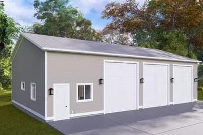 RV-Friendly Traditional 3-Car Oversized Garage with Office Space - 1900 Sq Ft