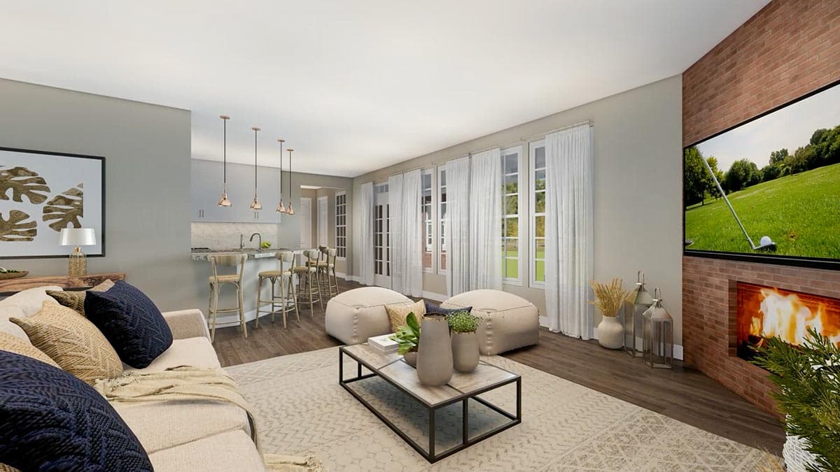 Plan 3674DK: 3-Bedroom Country Farmhouse Plan with Split Bedrooms and Bonus Room - Image #7 - Country, Traditional
