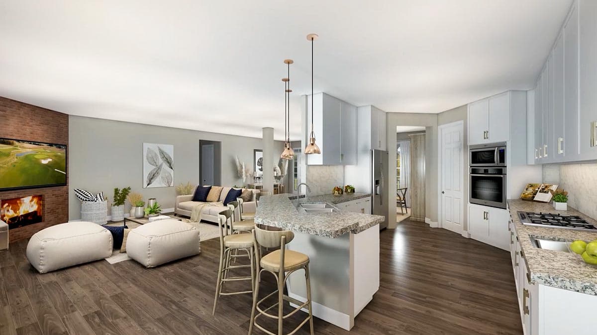 Plan 3674DK: 3-Bedroom Country Farmhouse Plan with Split Bedrooms and Bonus Room - Image #9 - Country, Traditional