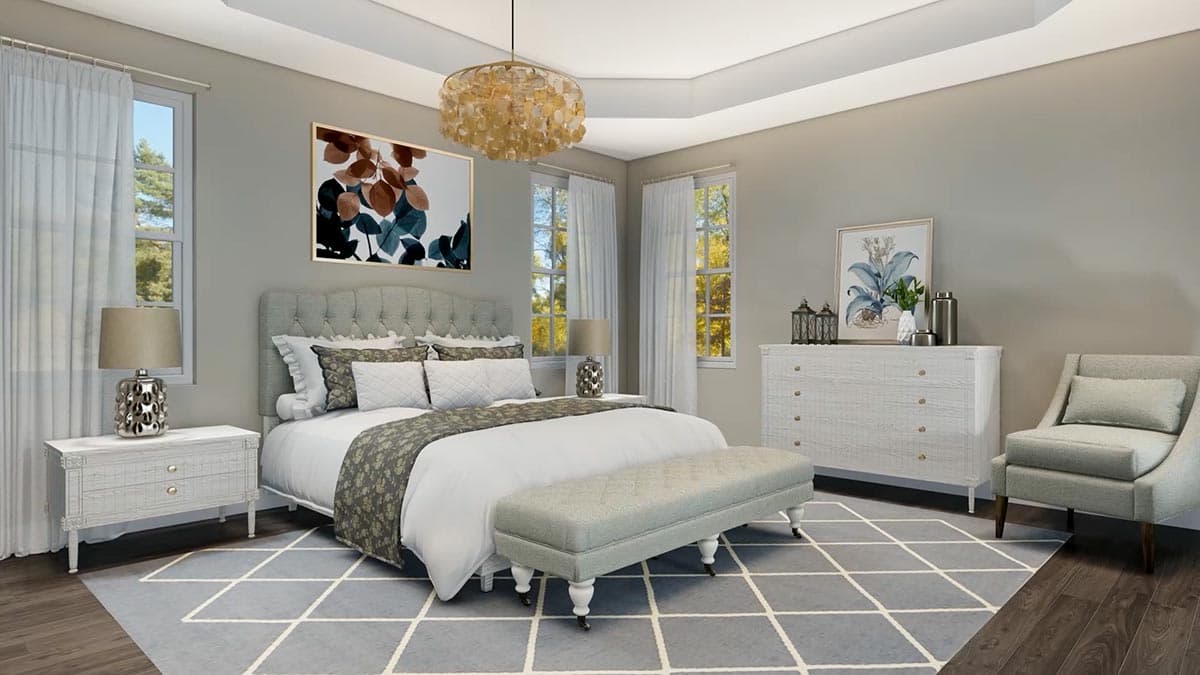 Plan 3674DK: 3-Bedroom Country Farmhouse Plan with Split Bedrooms and Bonus Room - Image #12 - Country, Traditional