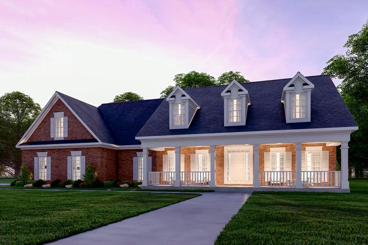 Plan 3674DK: 3-Bedroom Country Farmhouse Plan with Split Bedrooms and Bonus Room - Image #14 - Country, Traditional