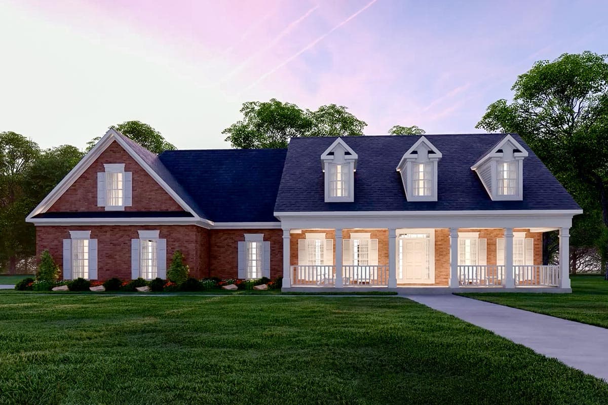 Plan 3674DK: 3-Bedroom Country Farmhouse Plan with Split Bedrooms and Bonus Room - Image #13 - Country, Traditional
