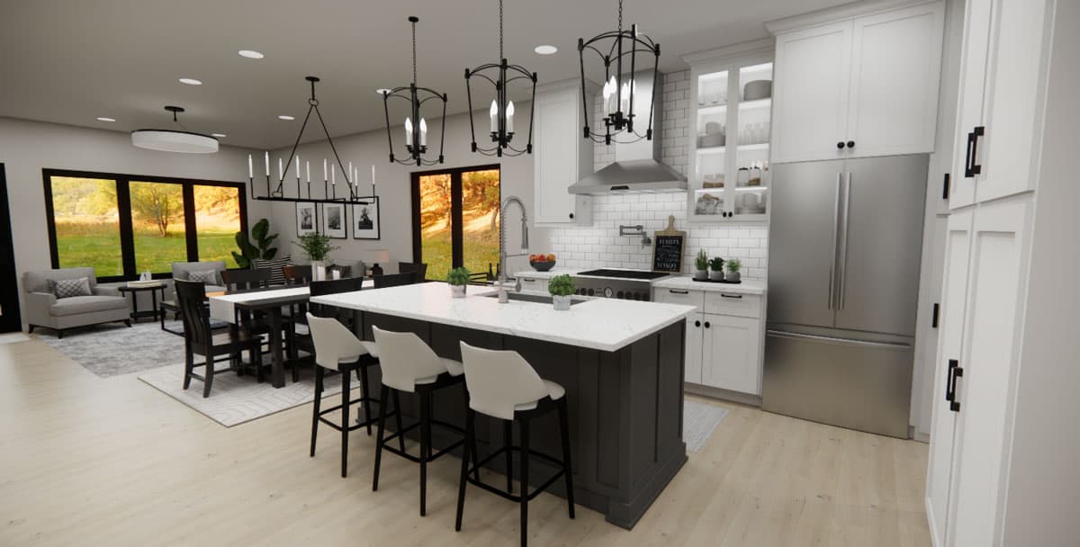 Plan 14856RK: 3-Bed Contemporary House Plan with 2-Car Attached Garage - 2164 Sq Ft - Image #12 - Contemporary, Modern