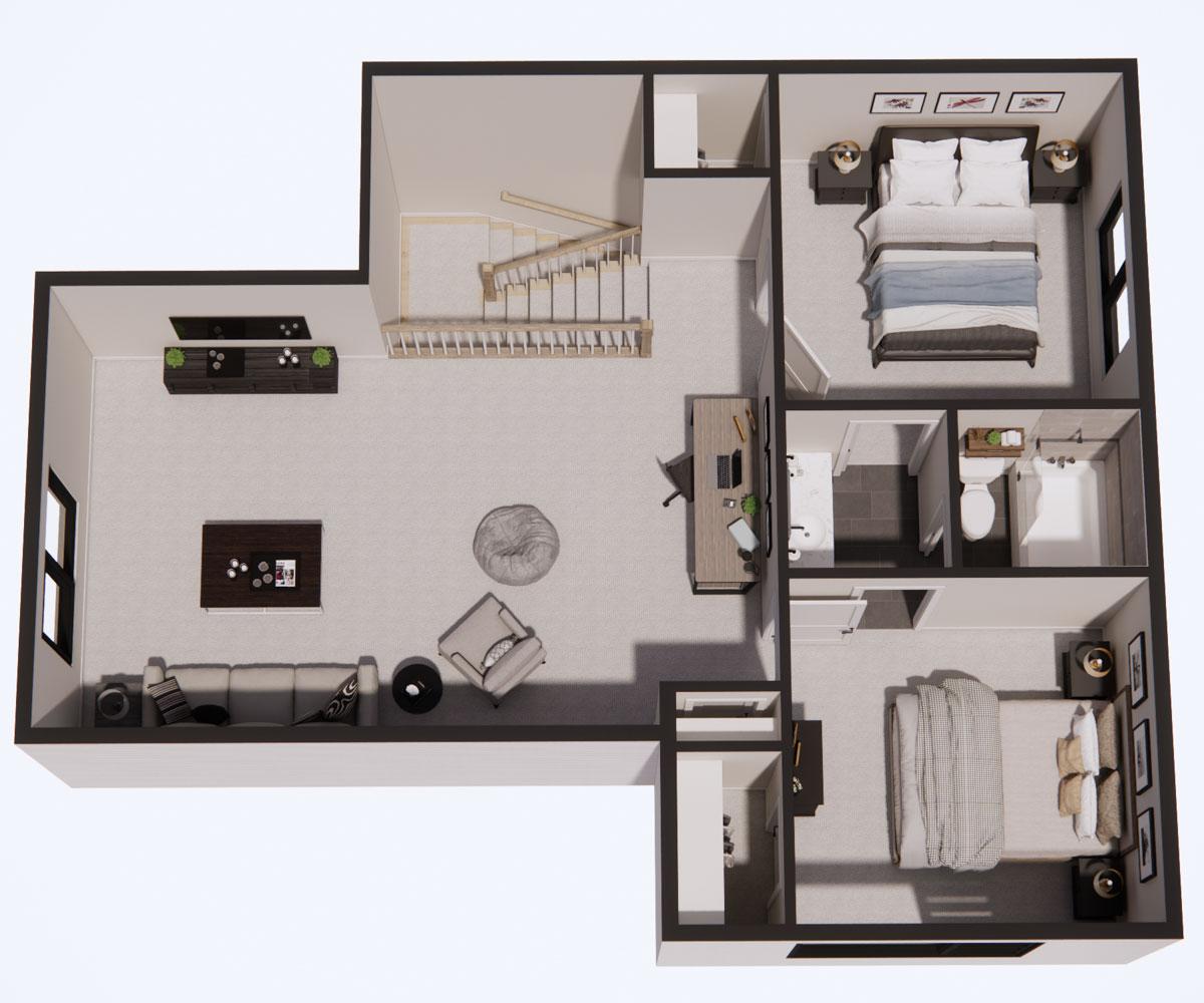 Plan 14856RK: 3-Bed Contemporary House Plan with 2-Car Attached Garage - 2164 Sq Ft - Image #40 - Contemporary, Modern