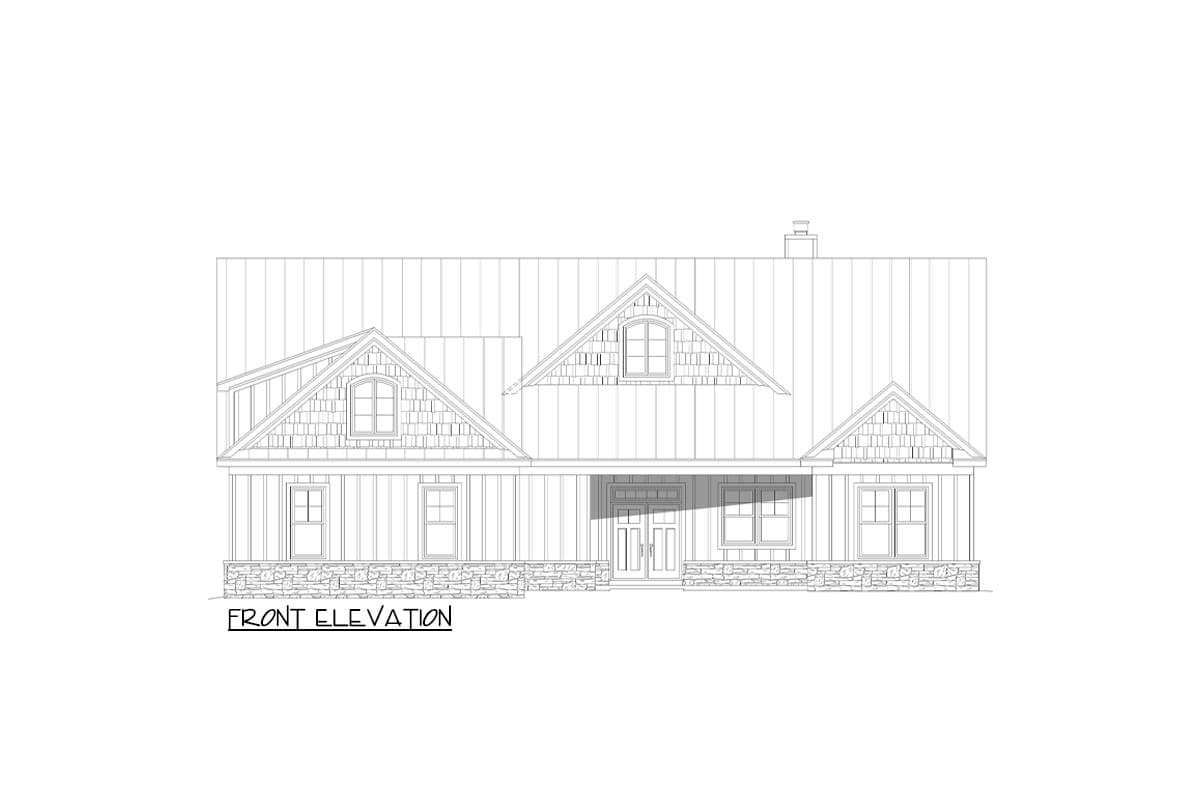 Plan 680445VR: 3-Bed Lake House Plan with Outdoor Kitchen and Screened Porch - 2440 Sq Ft - Image #9 - Coastal, Craftsman, Ranch, Traditional