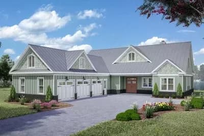 3-Bed Lake House Plan with Outdoor Kitchen and Screened Porch - 2440 Sq Ft