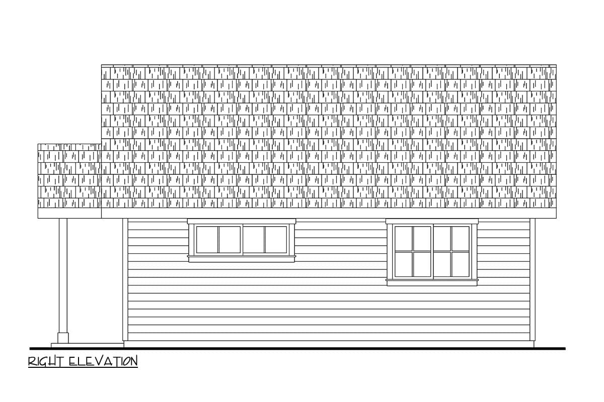 Plan 72441DA: Vaulted ADU Studio House Plan with Loft - 619 Sq Ft - Image #10 - Cottage, Country, Craftsman