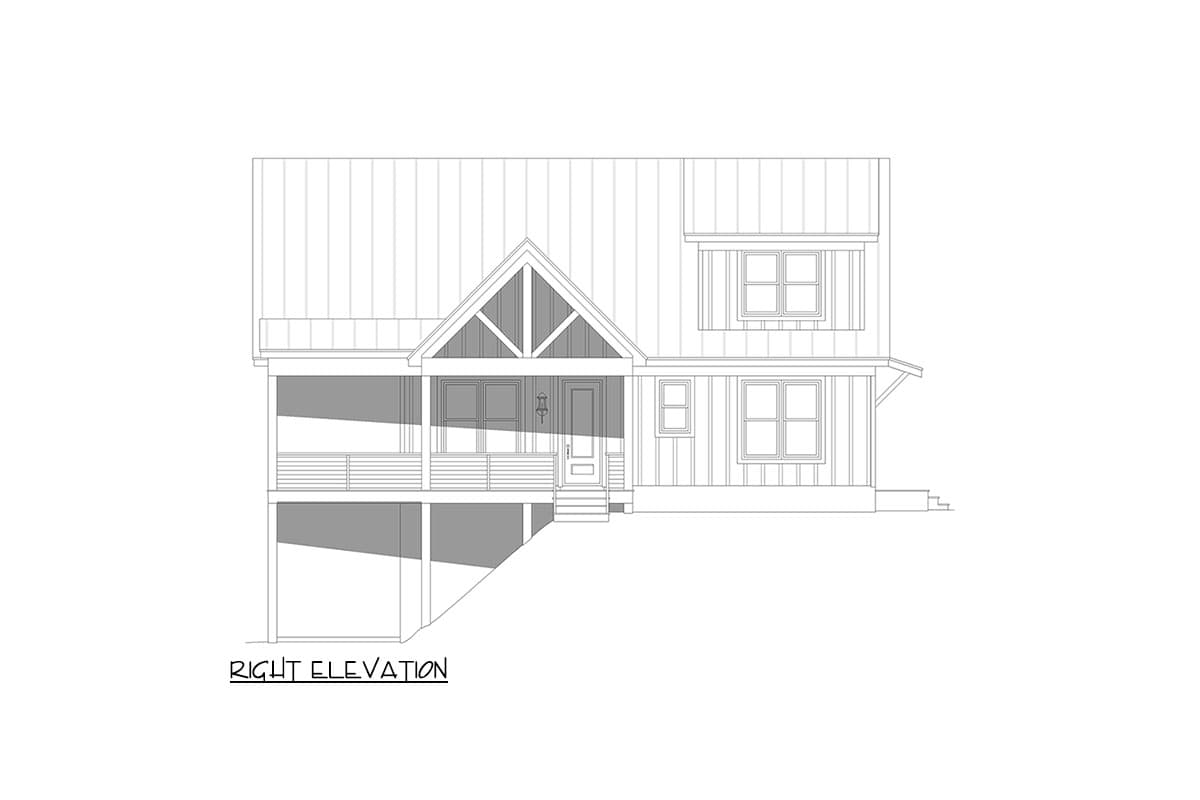 Plan 680448VR: 3-Bed Lake House Plan with Vaulted Two-Story Great Room - 2068 Sq Ft - Image #9 - Coastal, Mountain