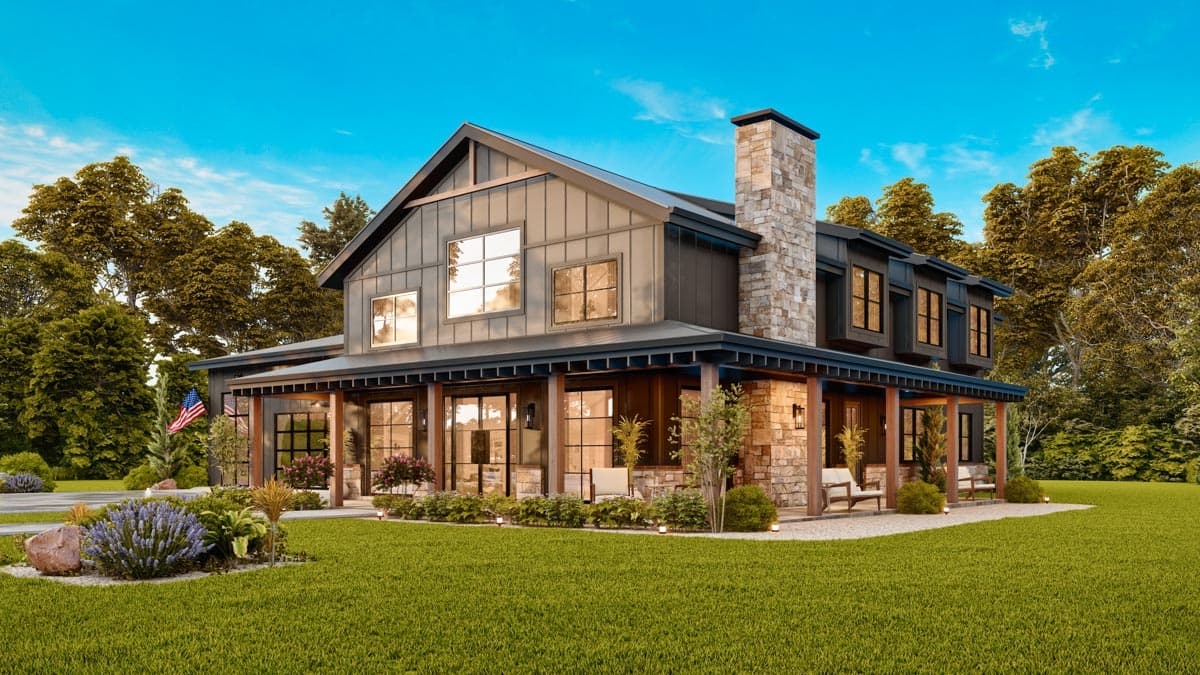 Plan 25835GE: 3-Bed Modern Farmhouse Barndominium Plan with Loft and Optional Bonus Rooms - 2577 Sq Ft - Image #7 - Barndominium, Country, Farmhouse, Modern Farmhouse, New American