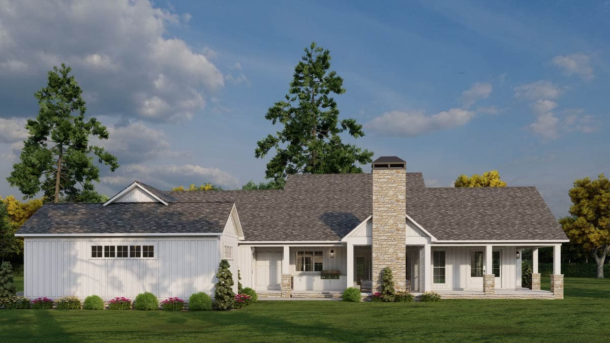 Plan 70898MK: 3-Bedroom Farmhouse Plan with Two-Story Great Room - 2481 Sq Ft - Image #6 - Country, Farmhouse, Modern Farmhouse, New American