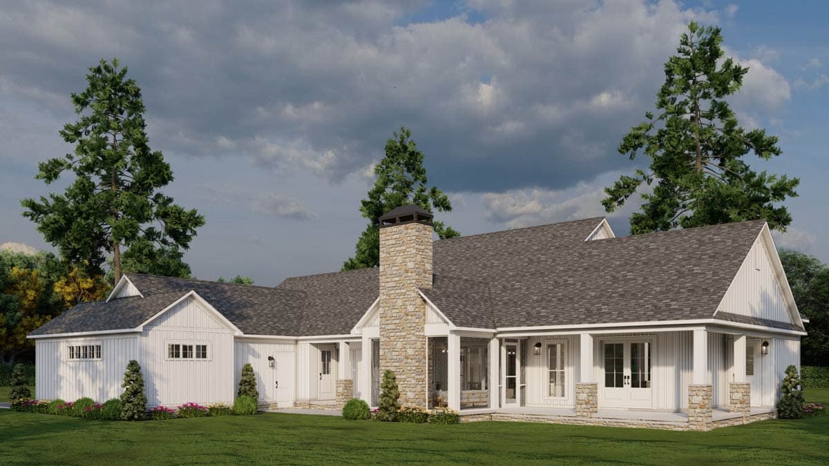 Plan 70898MK: 3-Bedroom Farmhouse Plan with Two-Story Great Room - 2481 Sq Ft - Image #7 - Country, Farmhouse, Modern Farmhouse, New American