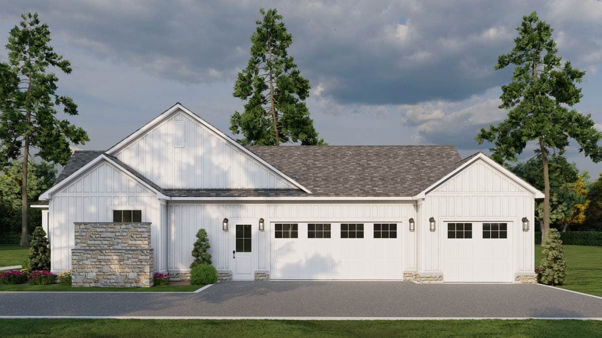 Plan 70898MK: 3-Bedroom Farmhouse Plan with Two-Story Great Room - 2481 Sq Ft - Image #8 - Country, Farmhouse, Modern Farmhouse, New American