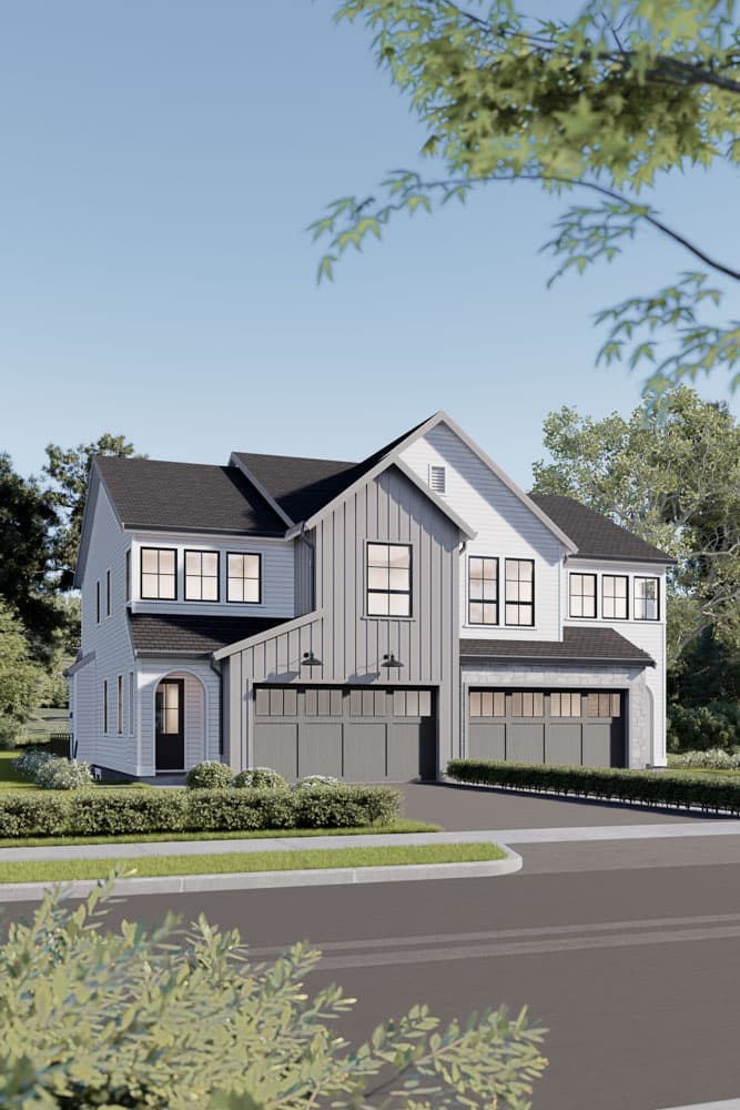 Plan 270110AF: Two-Story New American Duplex House Plan with Second Floor Master - 3869 Sq Ft - Image #9 - Contemporary, New American
