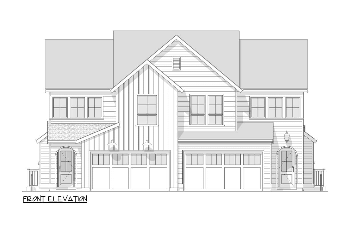 Plan 270110AF: Two-Story New American Duplex House Plan with Second Floor Master - 3869 Sq Ft - Image #10 - Contemporary, New American