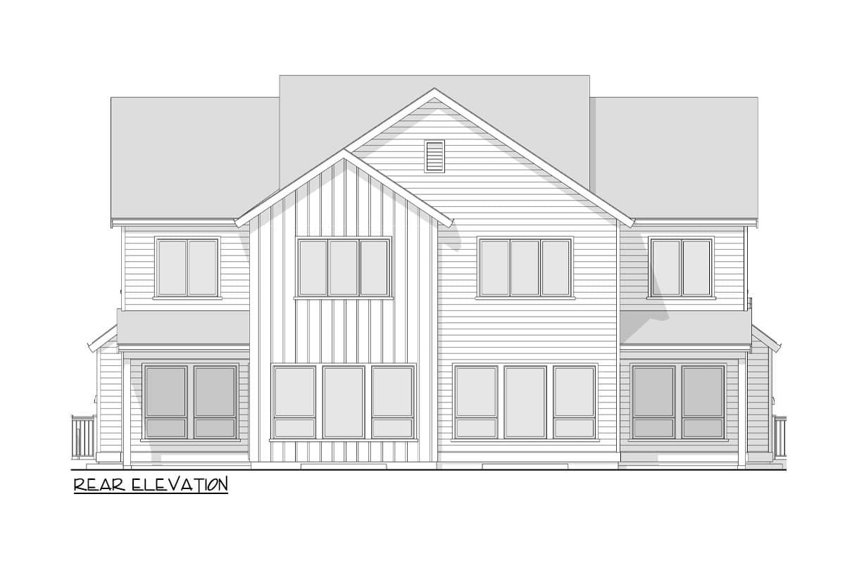 Plan 270110AF: Two-Story New American Duplex House Plan with Second Floor Master - 3869 Sq Ft - Image #12 - Contemporary, New American
