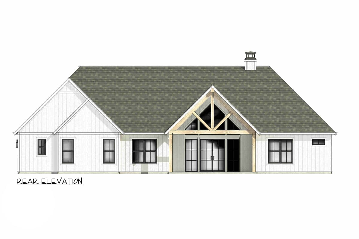 Plan 818137JSS: 4-Bed Transitional House Plan with Unfinished Bonus Room - 3116 Sq Ft - Image #6 - European, Transitional