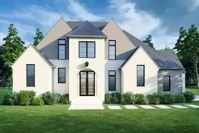 4-Bed Modern Transitional House Plan with Outdoor Living Space - 4185 Sq Ft