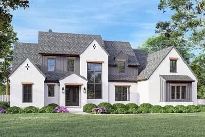 5-Bed Transitional House Plan with Unfinished Bonus Room - 3702 Sq Ft