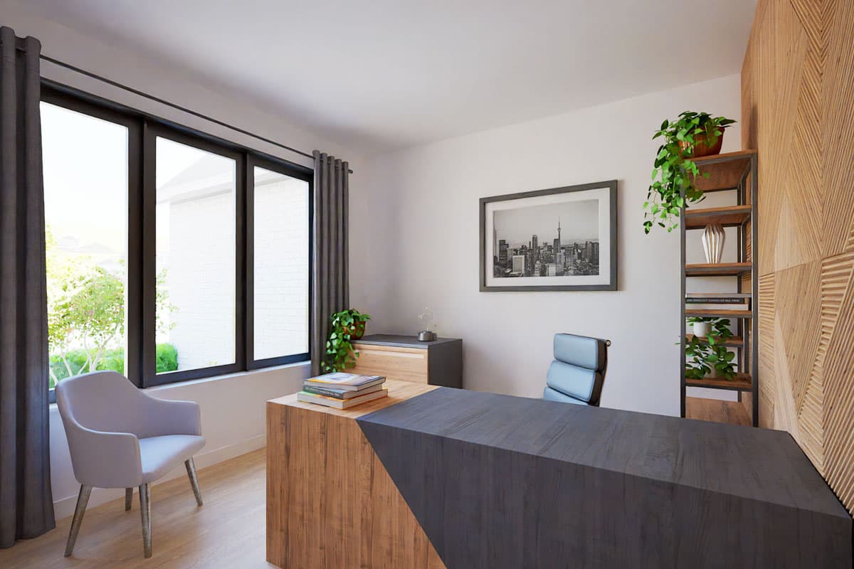 Plan 69882AM: Single-Story Contemporary House Plan with Courtyard - 2389 Sq Ft - Image #7 - Contemporary, Ranch