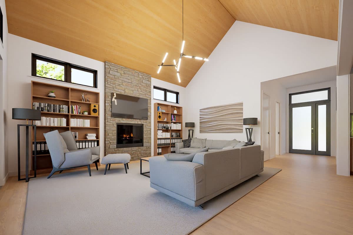 Plan 69882AM: Single-Story Contemporary House Plan with Courtyard - 2389 Sq Ft - Image #8 - Contemporary, Ranch