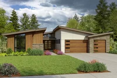 3-Bed Mid Century Modern House Plan with Outdoor Living Room - 2769 Sq. Ft.