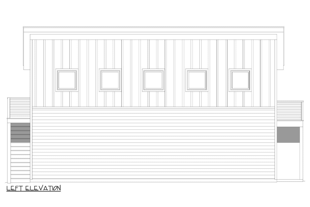 Plan 680452VR: 1-Bed Contemporary RV Garage with Second-Floor Apartment - 575 Sq Ft - Image #4 - Contemporary