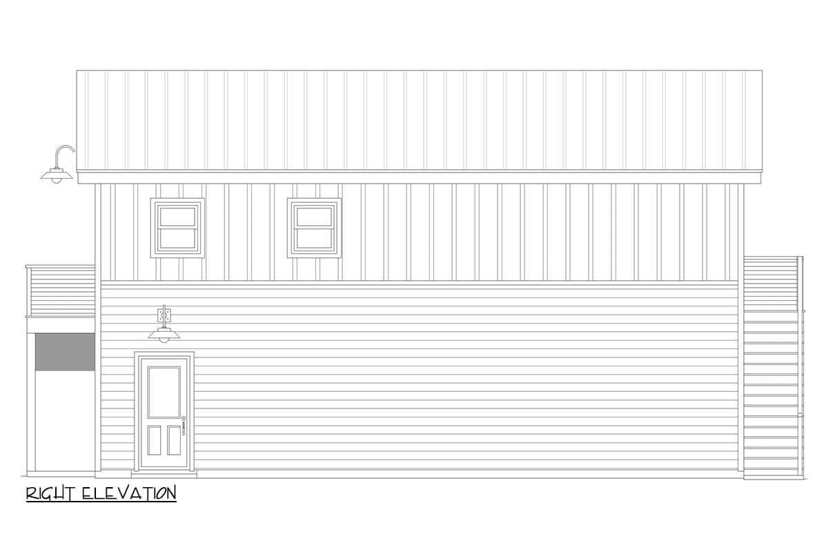 Plan 680452VR: 1-Bed Contemporary RV Garage with Second-Floor Apartment - 575 Sq Ft - Image #6 - Contemporary