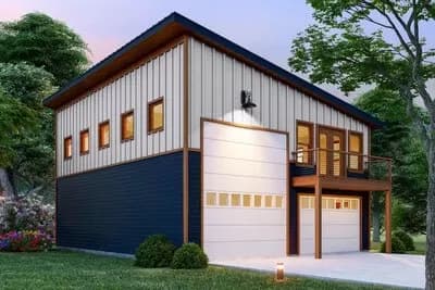1-Bed Contemporary RV Garage with Second-Floor Apartment - 575 Sq Ft