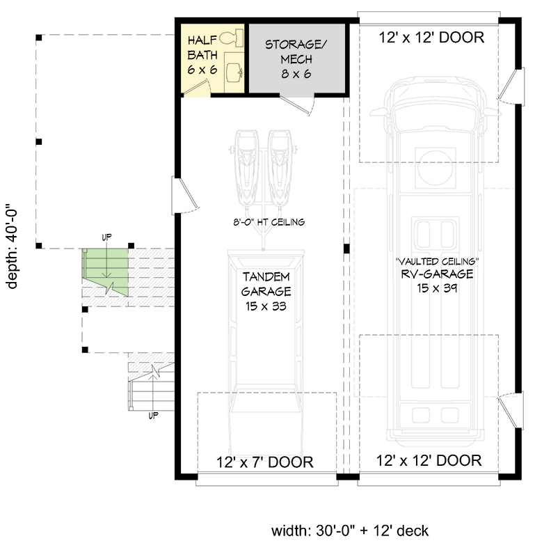 Plan 680453VR: 1-Bed Costal Contemporary with Flex Space - 715 Sq Ft - Floor Plan - 2nd Floor - Country, Craftsman