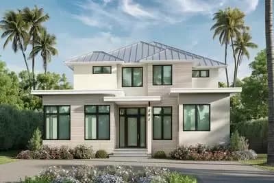 5-Bed Contemporary House Plan with Upstairs Loft with Outdoor Access - 4492 Sq Ft
