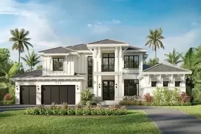 Two-Story Coastal House Plan with Upstairs Loft - 6436 Sq Ft