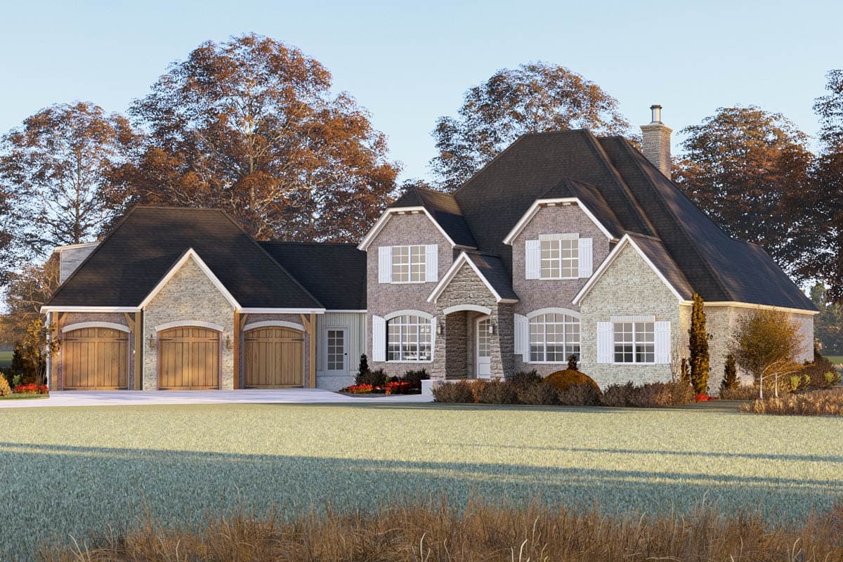 Plan 70899MK: Two-Story European House Plan with Two-Story Great Room - 3346 Sq Ft - Image #4 - European, Traditional