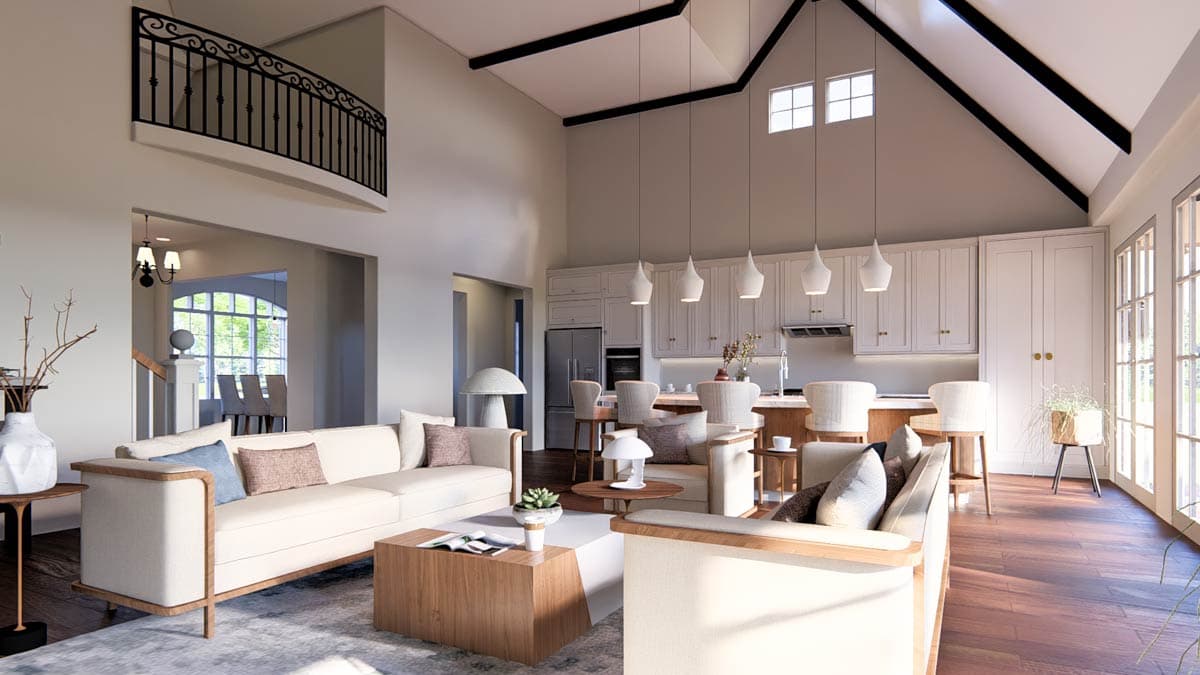 Plan 70899MK: Two-Story European House Plan with Two-Story Great Room - 3346 Sq Ft - Image #7 - European, Traditional
