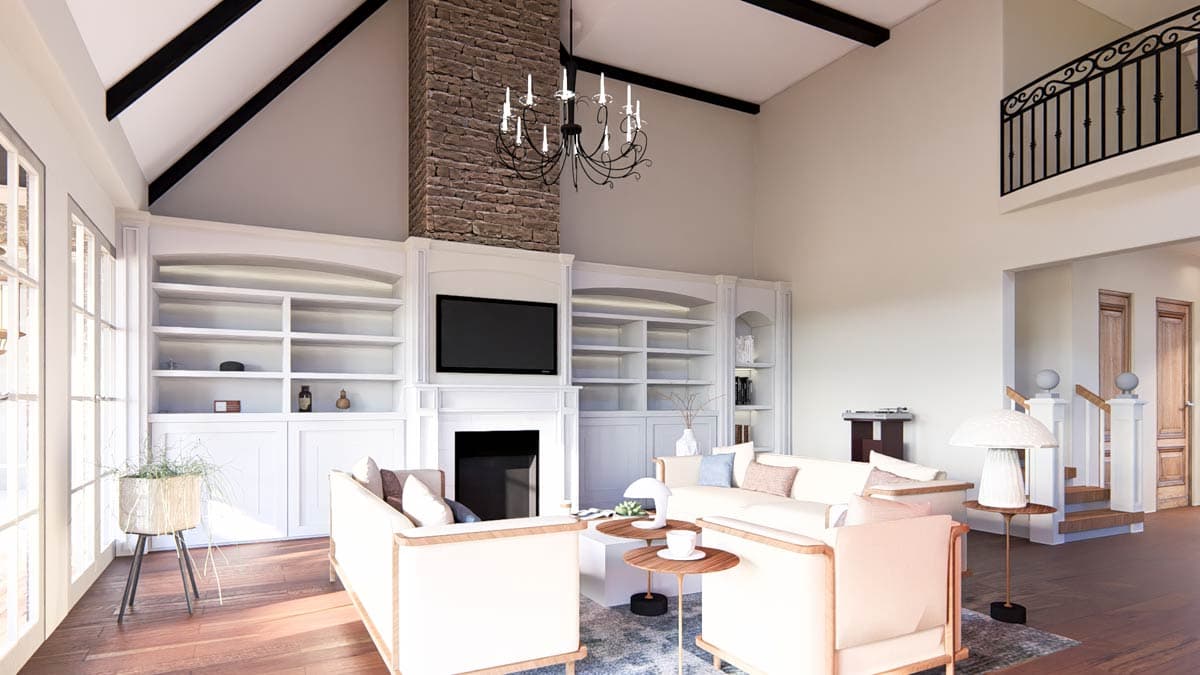 Plan 70899MK: Two-Story European House Plan with Two-Story Great Room - 3346 Sq Ft - Image #8 - European, Traditional