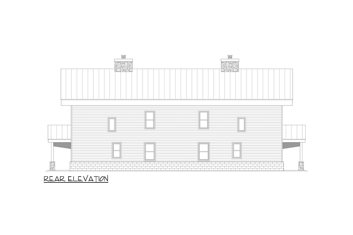 Plan 680456VR: 3 or 4 Bed Duplex House Plan with Third Floor Loft - 1812 Sq Ft Per Unit - Image #4 - Country, Mid Century Modern, Mountain