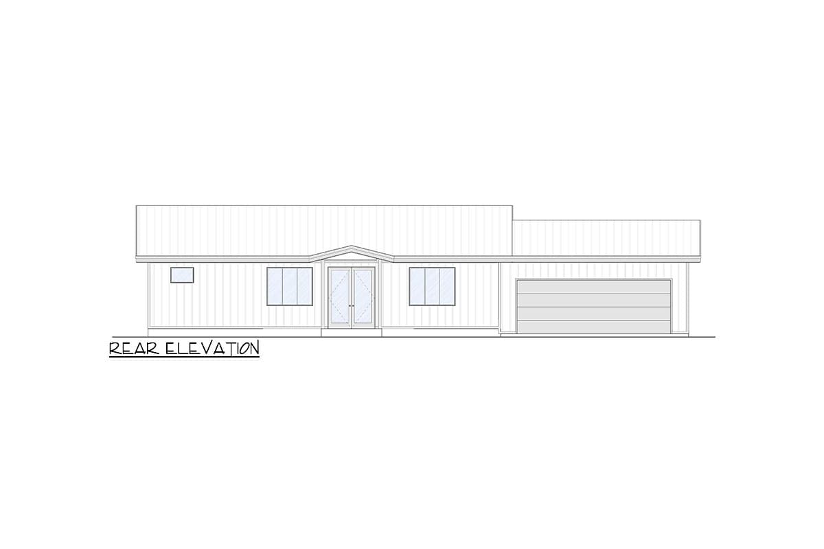 Plan 337006JUN: 3-Bed Modern House Plan with 2-Car Garage - 1540 Sq Ft - Image #6 - Contemporary, Mid Century Modern, Modern, Mountain