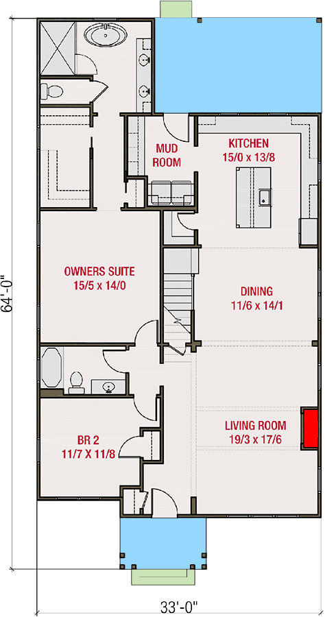 Plan 50235PH: Two-Story Country Cottage House Plan with 4 Bedrooms - 2917 Sq Ft - Floor Plan - Main Level - Cottage, Country, Traditional