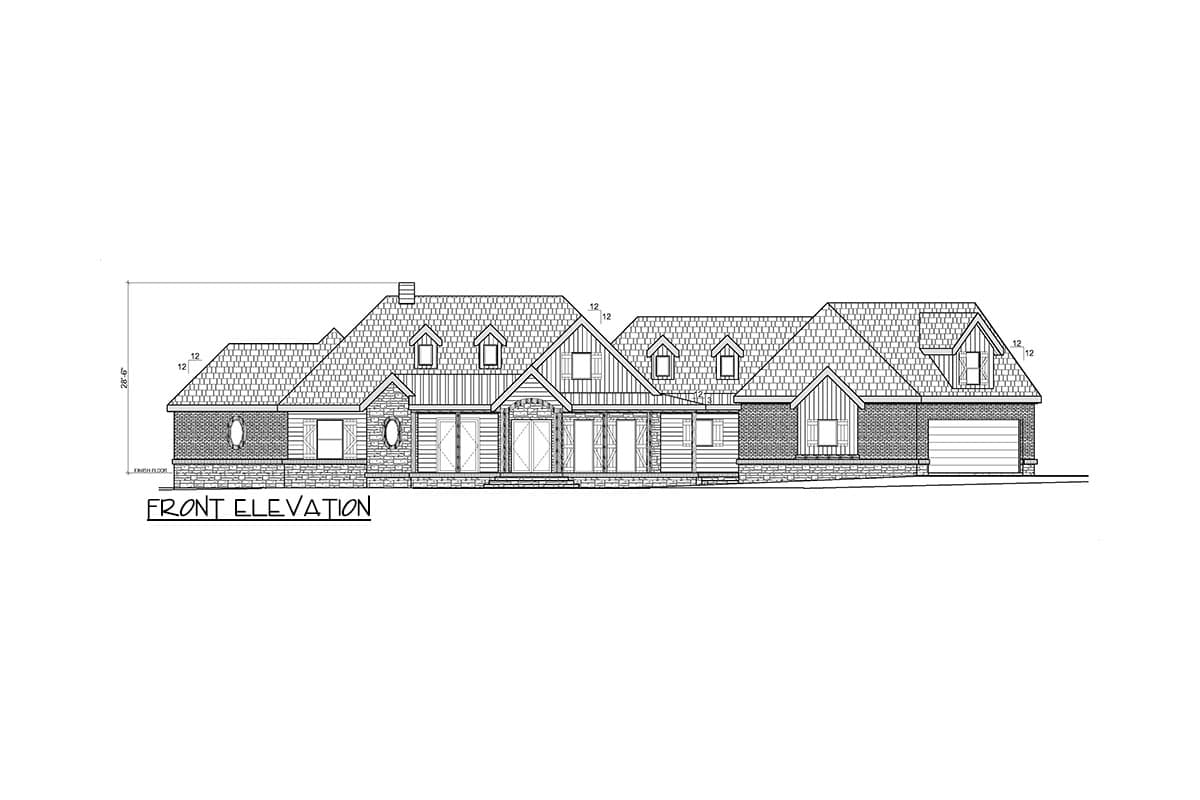 Plan 36708TX: 3-Bed Country Craftsman House Plan with Game Room Over Garage - 3814 Sq Ft - Image #21 - Country, Craftsman, Hill Country, New American