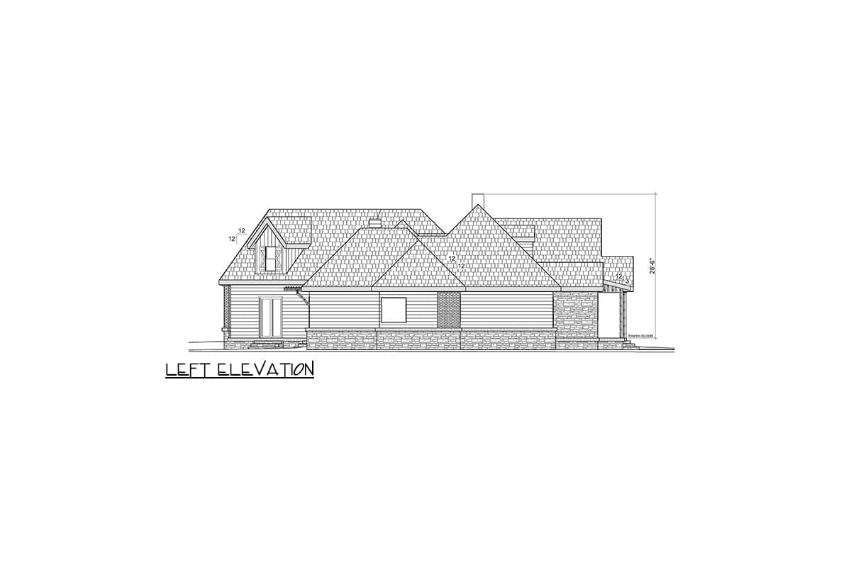 Plan 36708TX: 3-Bed Country Craftsman House Plan with Game Room Over Garage - 3814 Sq Ft - Image #22 - Country, Craftsman, Hill Country, New American