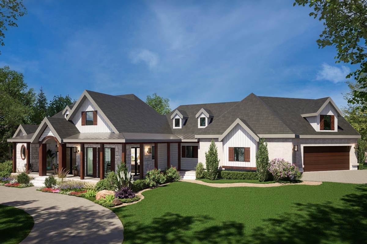Plan 36708TX: 3-Bed Country Craftsman House Plan with Game Room Over Garage - 3814 Sq Ft - Image #13 - Country, Craftsman, Hill Country, New American