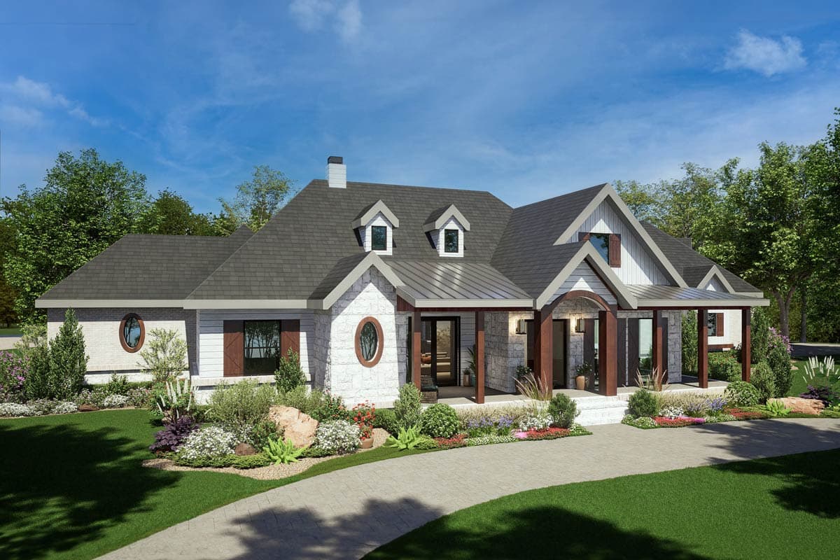 Plan 36708TX: 3-Bed Country Craftsman House Plan with Game Room Over Garage - 3814 Sq Ft - Image #14 - Country, Craftsman, Hill Country, New American