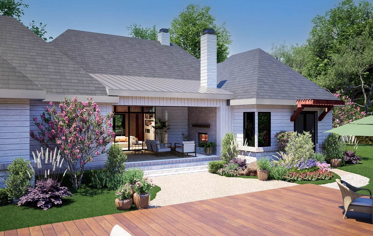 Plan 36708TX: 3-Bed Country Craftsman House Plan with Game Room Over Garage - 3814 Sq Ft - Image #8 - Country, Craftsman, Hill Country, New American