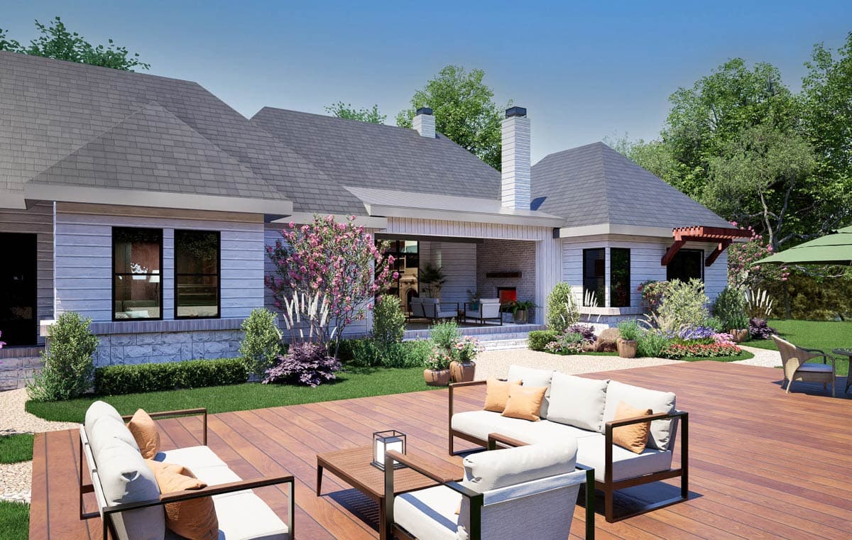 Plan 36708TX: 3-Bed Country Craftsman House Plan with Game Room Over Garage - 3814 Sq Ft - Image #9 - Country, Craftsman, Hill Country, New American