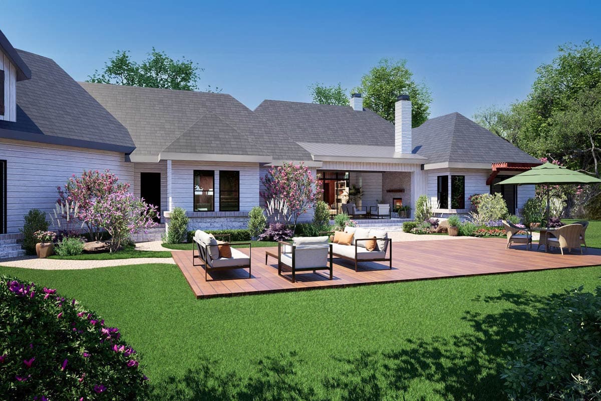 Plan 36708TX: 3-Bed Country Craftsman House Plan with Game Room Over Garage - 3814 Sq Ft - Image #10 - Country, Craftsman, Hill Country, New American