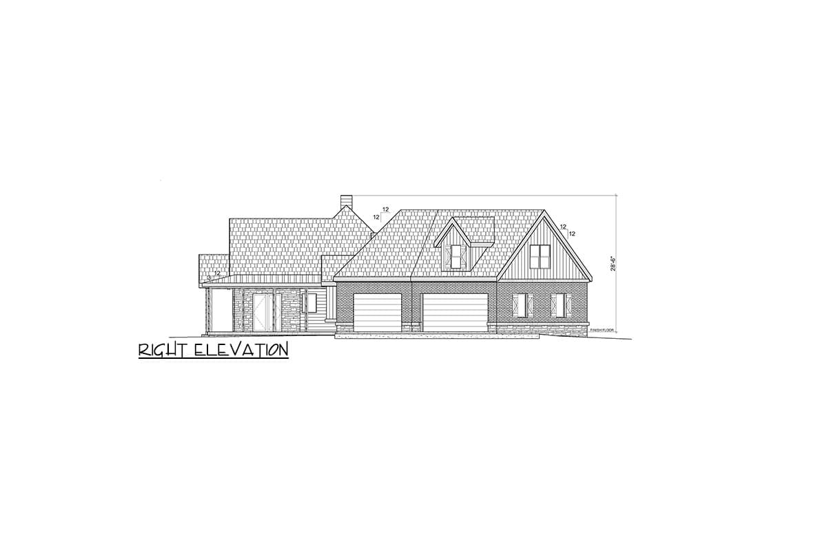 Plan 36708TX: 3-Bed Country Craftsman House Plan with Game Room Over Garage - 3814 Sq Ft - Image #24 - Country, Craftsman, Hill Country, New American