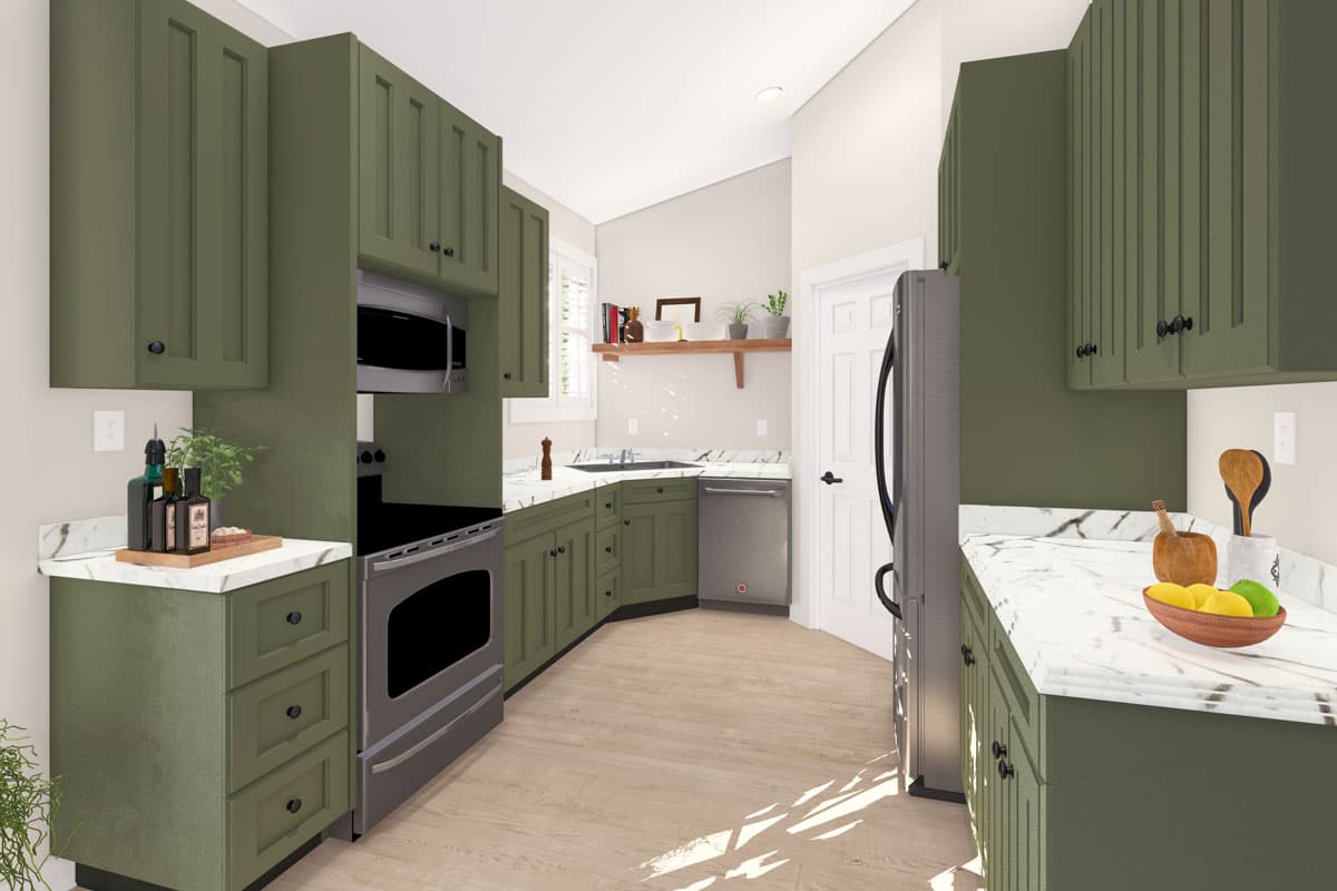 Plan 61544UT: 2-Bed Traditional Ranch House Plan with Attached Garage - 1190 Sq Ft - Image #6