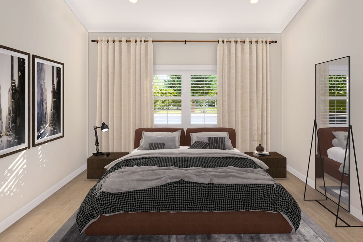 Plan 61544UT: 2-Bed Traditional Ranch House Plan with Attached Garage - 1190 Sq Ft - Image #7