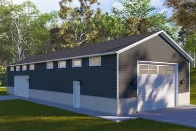 Traditional 2-Car Detached Garage with Sport Court - 1638 Sq Ft
